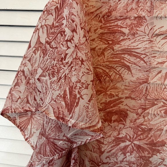 LC Lauren Conrad sheer kimono pink floral duster robe boho coverup Cottagcore - Picture 6 of 6